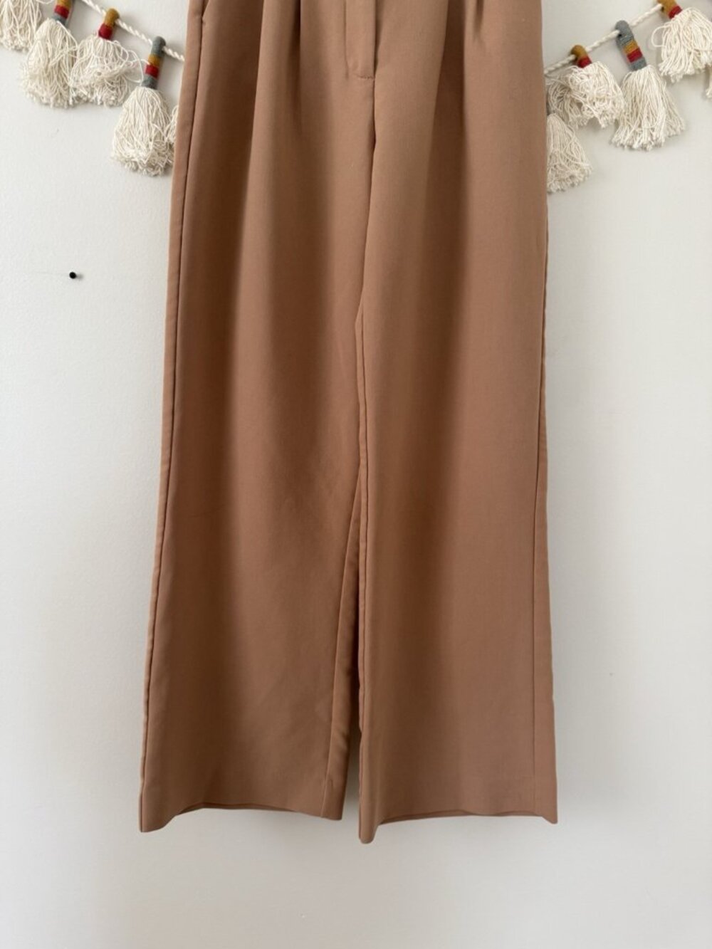 Abercrombie & Fitch Sloane Tailored Wide Leg Trouser Pant Brown Dressy Neutral 2 - Picture 6 of 10